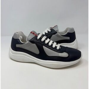 Prada Americas Cup Leather Sneaker Navy Size 9 US 8 Prada